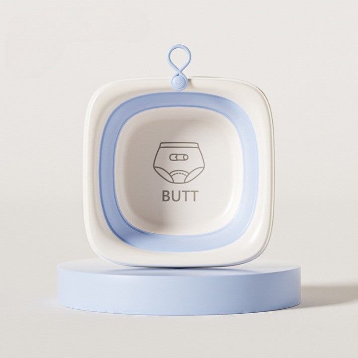 Cada Pliabila pentru Baie pentru Copii, Vivimall, Cadita pentru Bebelusi, Model Patrat pentru Fundulet, Albastru, 32x27.5x3.7 cm, 4 L - vivimall.ro