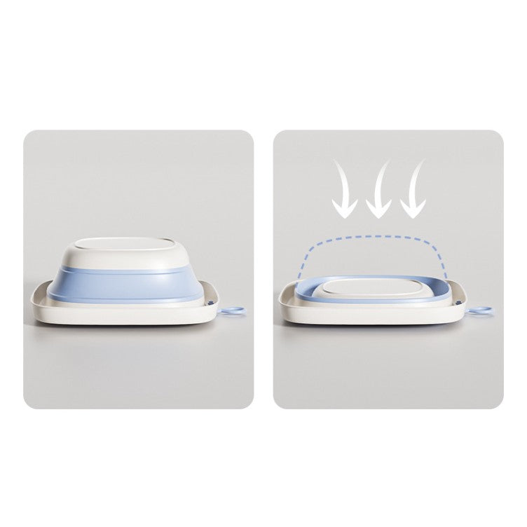 Cada Pliabila pentru Baie pentru Copii, Vivimall, Cadita pentru Bebelusi, Model Patrat pentru Fundulet, Albastru, 32x27.5x3.7 cm, 4 L - vivimall.ro