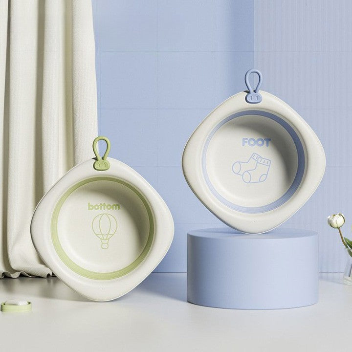 Cada Pliabila pentru Baie pentru Copii, Vivimall, Cadita pentru Bebelusi, Model Romb cu Balon, Verde, 31.5x31.5x3.5 cm, 3L - vivimall.ro