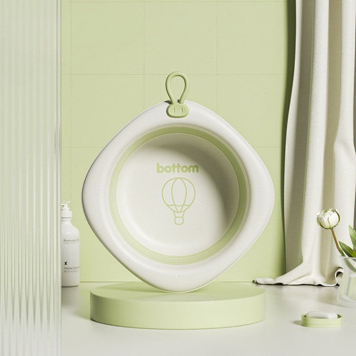 Cada Pliabila pentru Baie pentru Copii, Vivimall, Cadita pentru Bebelusi, Model Romb cu Balon, Verde, 31.5x31.5x3.5 cm, 3L - vivimall.ro