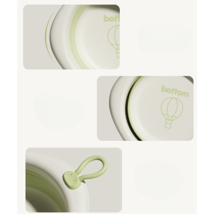 Cada Pliabila pentru Baie pentru Copii, Vivimall, Cadita pentru Bebelusi, Model Romb cu Balon, Verde, 31.5x31.5x3.5 cm, 3L - vivimall.ro