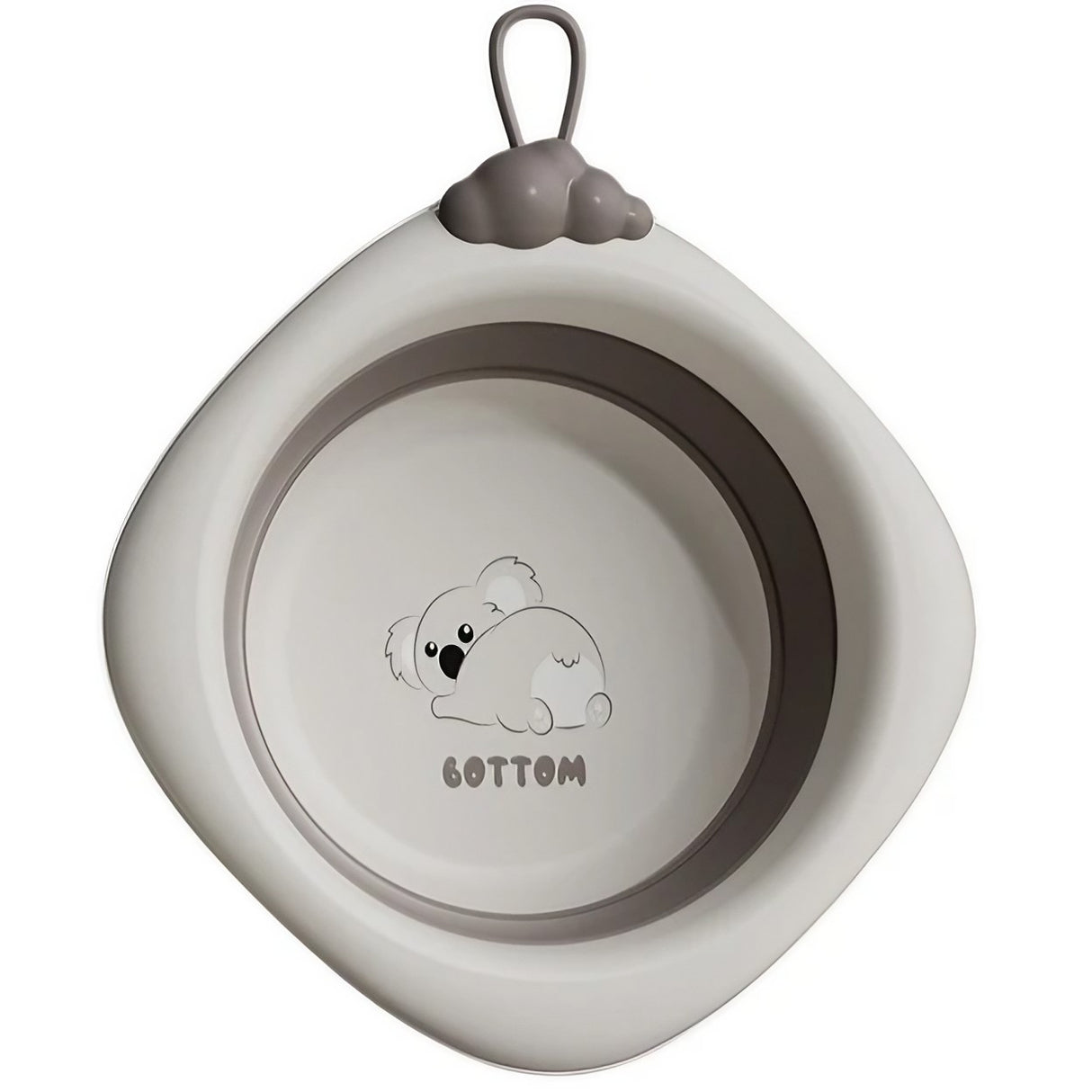 Cada Pliabila pentru Baie pentru Copii, Vivimall, Cadita pentru Bebelusi, Model Romb Koala, Gri, 30x30x3.5 cm, 4L - vivimall.ro