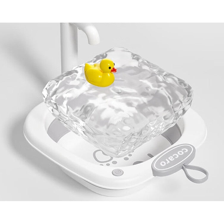 Lavoar Pliabil, Vivimall, pentru Copii 1-8 Ani, 28.5x28.5x10 cm, din PE+PP, 3.5l, Model Fata, Gri - vivimall.ro