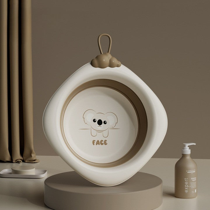 Cada Pliabila pentru Baie pentru Copii, Vivimall, Cadita pentru Bebelusi, Model Romb pentru Fata Koala, Maro, 30x30x3.5 cm, 4L - vivimall.ro