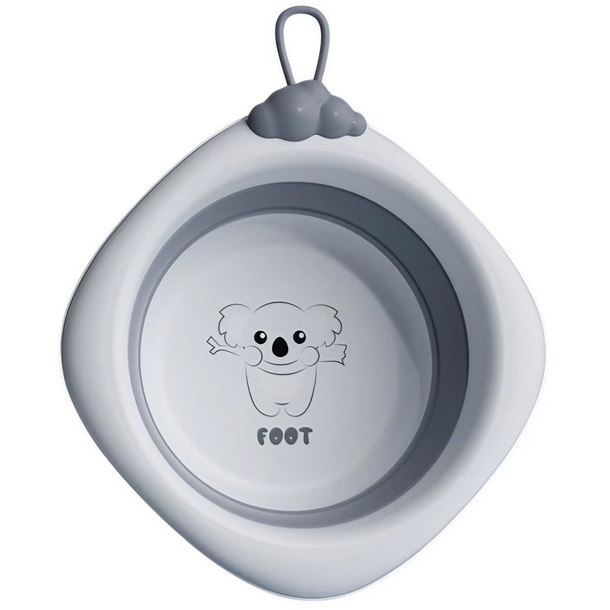 Cada Pliabila pentru Baie pentru Copii, Vivimall, Cadita pentru Bebelusi, Model Romb pentru Picioare Koala, Gri, 30x30x3.5 cm, 4L - vivimall.ro