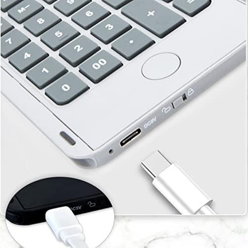 Calculator de Mana Reincarcabil cu Tabla de Scris, Vivimall, Calculator Portabil, Ecran LCD, Afisaj cu 12 Cifre, Ecran de 15 cm, Culoare Alb - vivimall.ro