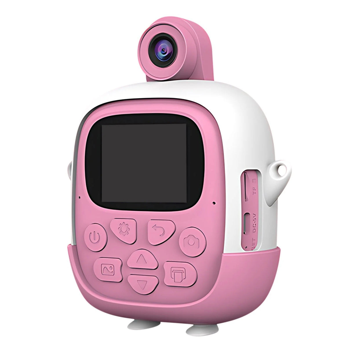 Camera Instantanee pentru Copii, Vivimall, cu Functie de Printare, Cablu USB-C, Bluetooth, Compatibil iOS/Android, Camera Frontala + Selfie, Model Iepure, Snur Inclus, Roz - vivimall.ro