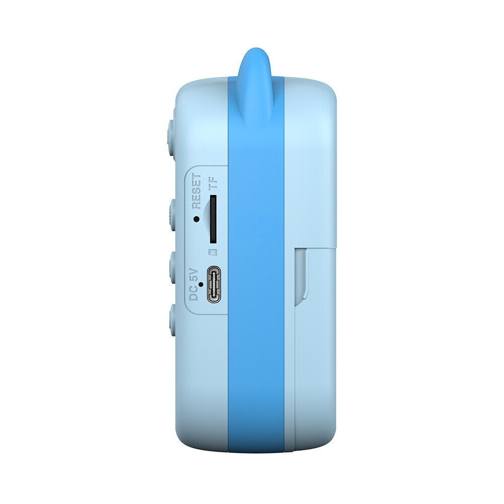 Camera Instantanee pentru Copii, Vivimall, cu Functie de Printare, Camera Frontala + Selfie, Cablu USB-C, Bluetooth, Compatibil iOS/Android, Imprimare APP, Model Pisica, Albastru - vivimall.ro