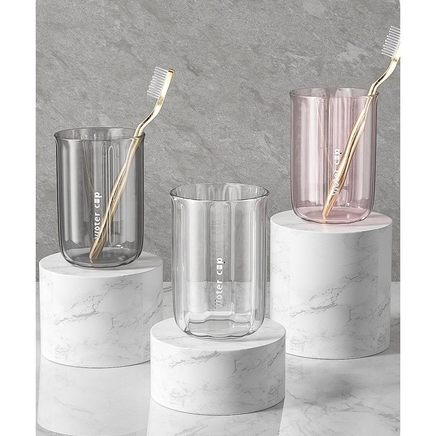 Cana de Apa pentru Clatit, Vivimall, pentru Periuta de Dinti, 200 ml, 10.4 x 7.3 cm, Gri Transparent - vivimall.ro