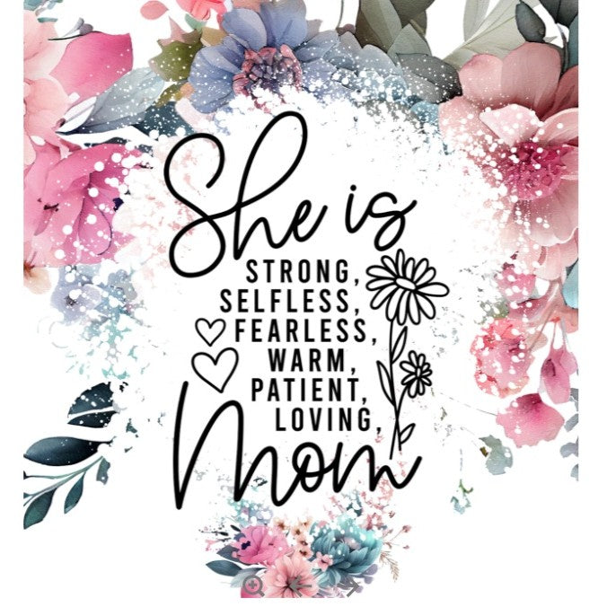 Cana Termos din Plastic, Vivimall, pentru Bauturi Calde si Reci, cu Maner, Imprimeu Floral, cu Mesaj pentru Mama, Alb, 10x7.6x27.5 cm - vivimall.ro