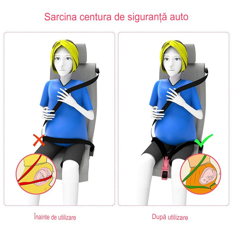 Deviator Centura de Siguranta, Vivimall, pentru Burtica Gravidelor, Universal, Ajustabil, 21x6 cm, Model Delfin Alb - vivimall.ro