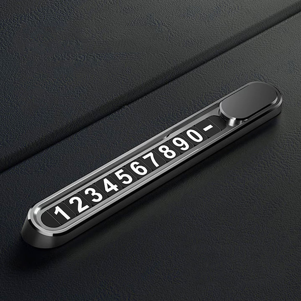 Suport Auto Numar Telefon Parbriz, Flippy, Aliaj de Aluminiu, Lipire cu Banda Dubla Adeziva, 13,8 cm, Negru