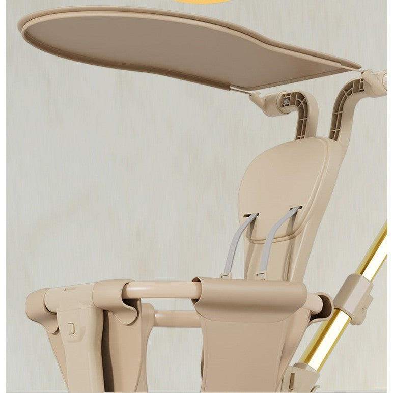 Carucior Pliabil, Vivimall, 1-3 Ani, Reversibil, 4 Roti, Parasolar, din Aliaj de Aluminiu + Plastic + Textil, 52 x 42 x 90 cm, Bej - vivimall.ro