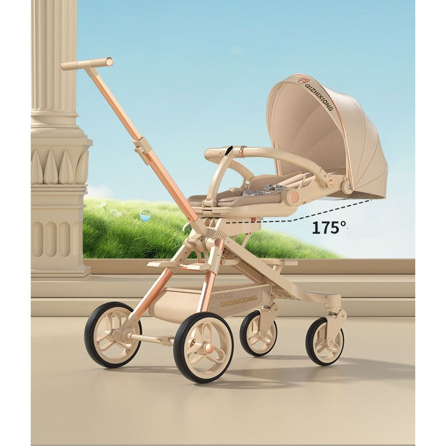 Carucior Sport Vivimall 3in1, 6-36 Luni, Pliabil, Tavita pentru Masa, Pat de Dormit, Centura de Siguranta, Roti 360 Grade, Reversibil, Parasolar, Maner Reglabil, 64 x 35 x 100 cm, Alb - vivimall.ro