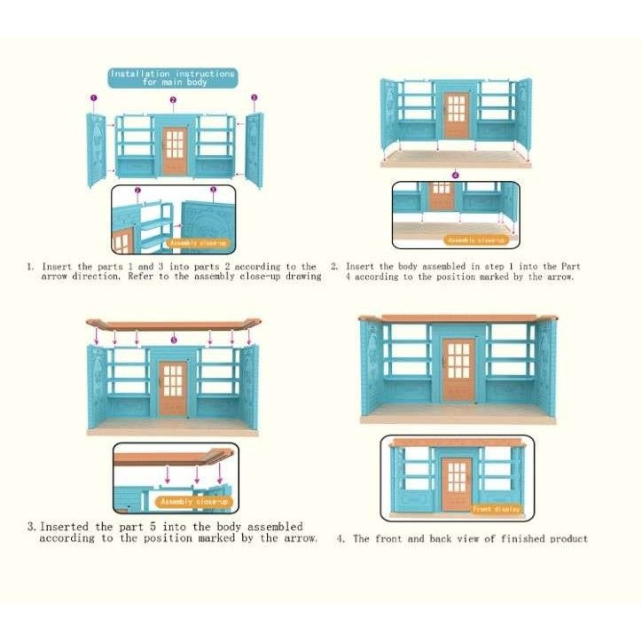 Casa de papusi cu figurine si mobilier, brutarie - vivimall.ro