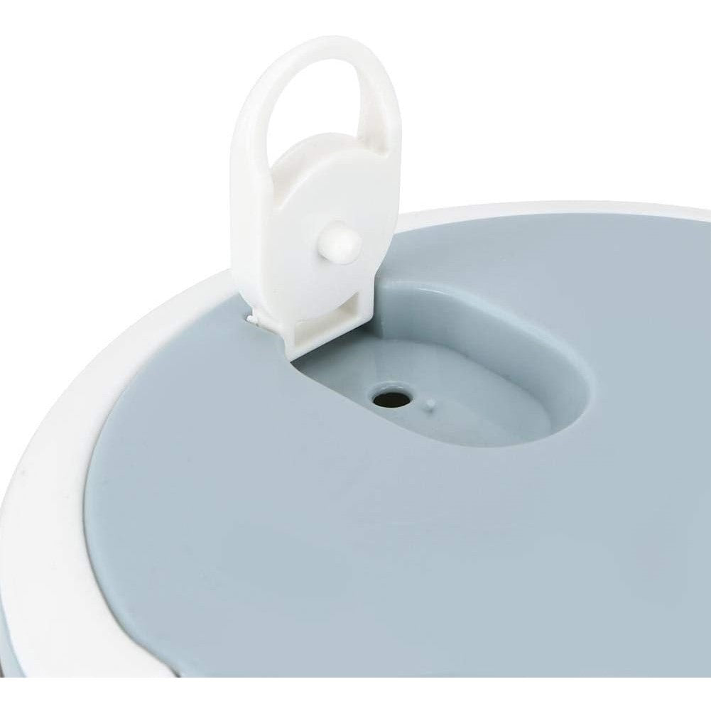 Caserola pentru alimente Vivimall, lunch box, 700 ml, otel inoxidabil, maner, valva aerisire, inchidere etansa, 15 x 8.5 cm, albastru - vivimall.ro