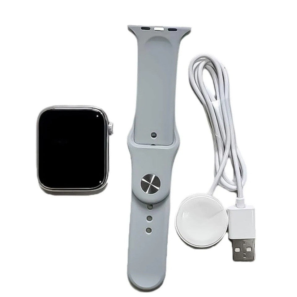 Ceas Smartwatch, Flippy, Editia 9, Apeluri Bluetooth, Incarcare Wireless, Afisaj 2.01 inch, Rezolutie 240 x 296, NFC, Puls, Gri - vivimall.ro