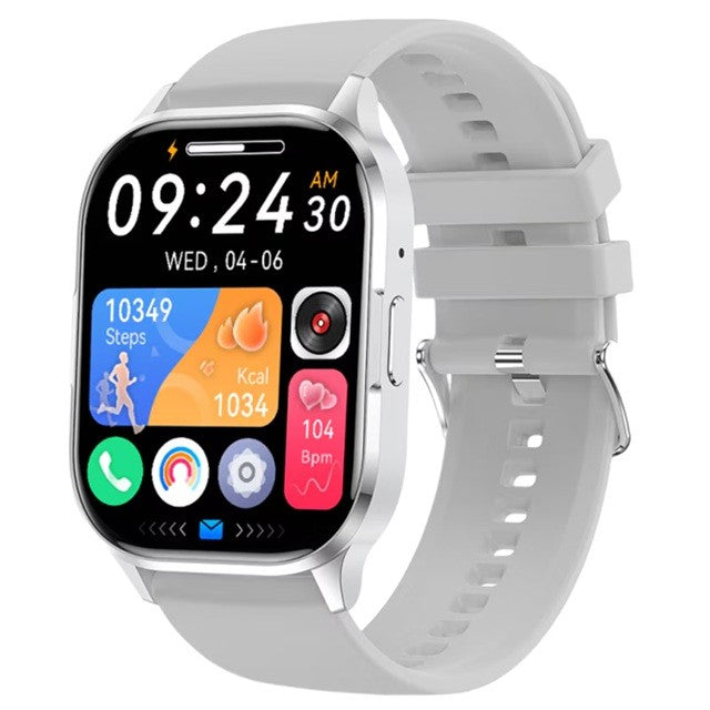Ceas Smartwatch, Flippy, Editia H15, Apeluri Bluetooth, Afisaj 1.81 inch, Rezolutie 240 x 284, Puls, Siri, Baterie 180 mAh, Argintiu - vivimall.ro