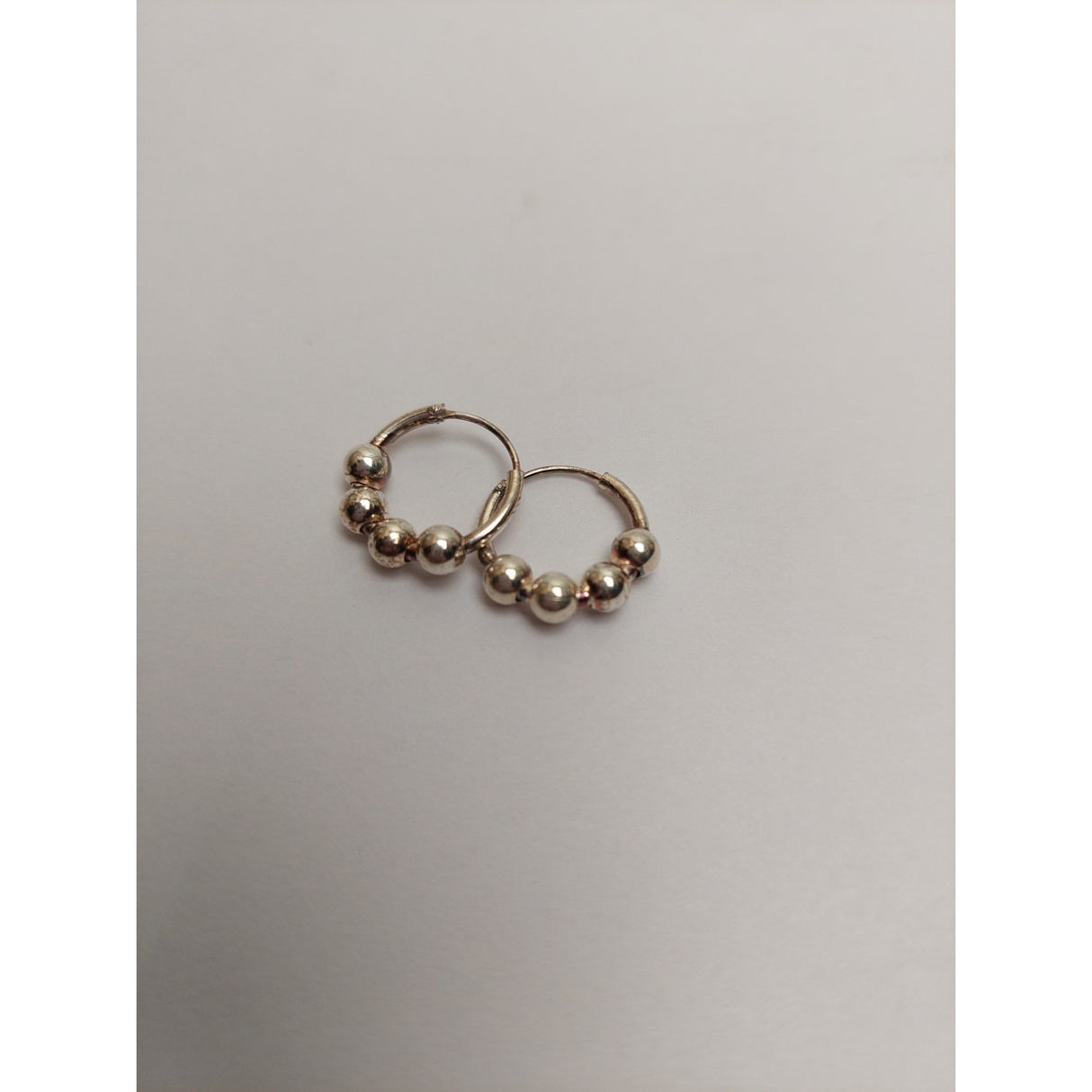 Cercei Argint 925 Creole 12 mm cu 4 Bilute, Jolie Silver, 1.6g, 1 cm x 1 cm - vivimall.ro