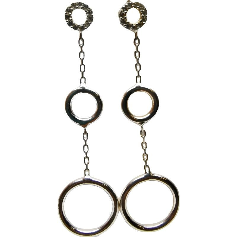 Cercei Argint 925 Trei Cercuri cu Lantisor - vivimall.ro