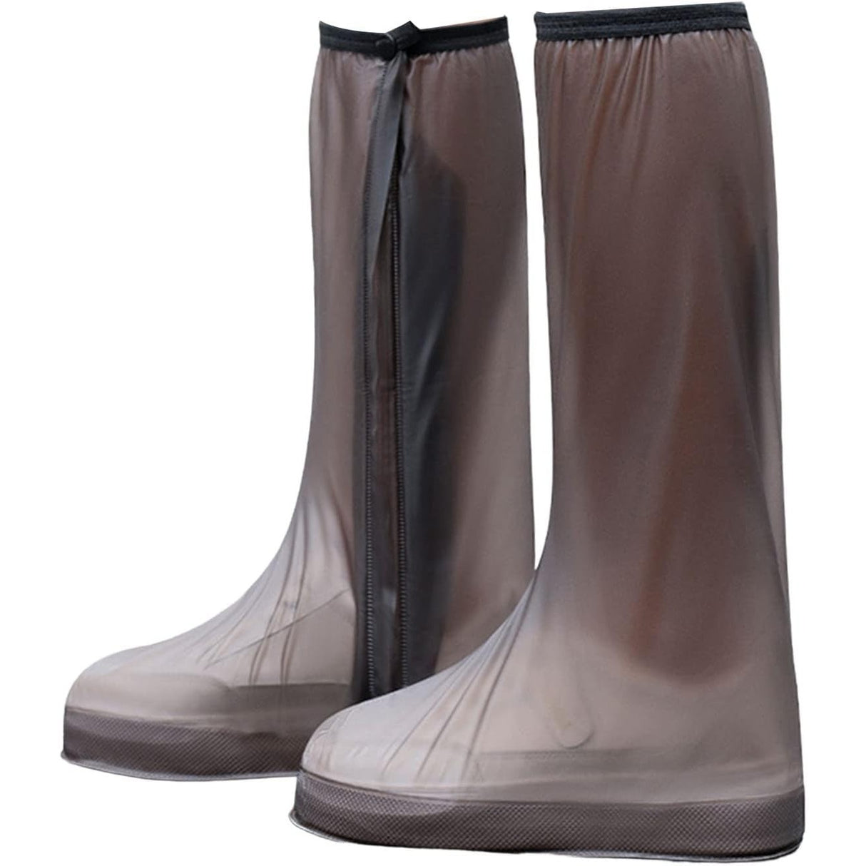 Protectie Incaltaminte pentru Ploaie si Noroi, Flippy, Impermeabila, Talpa Antiderapanta, cu Fermoar si Capsa, Inaltime 40 cm, Marime XL 40-41, Maro - vivimall.ro