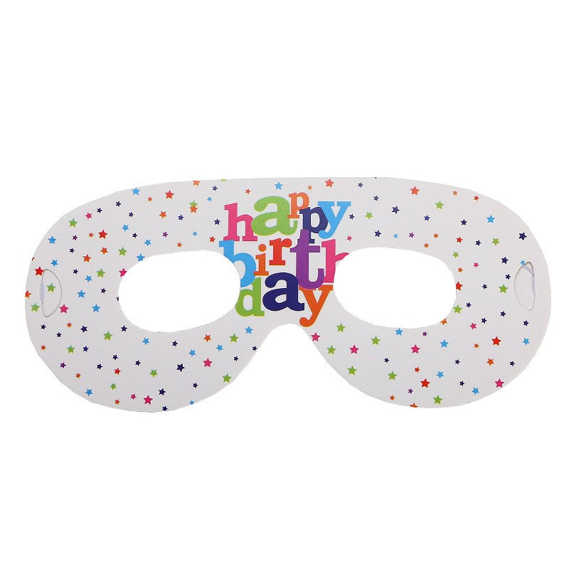 Set 6 Masti Tematice, Vivimall, Colectia Happy Birthday, 16 x 6.5 cm, din Carton, Multicolor - vivimall.ro