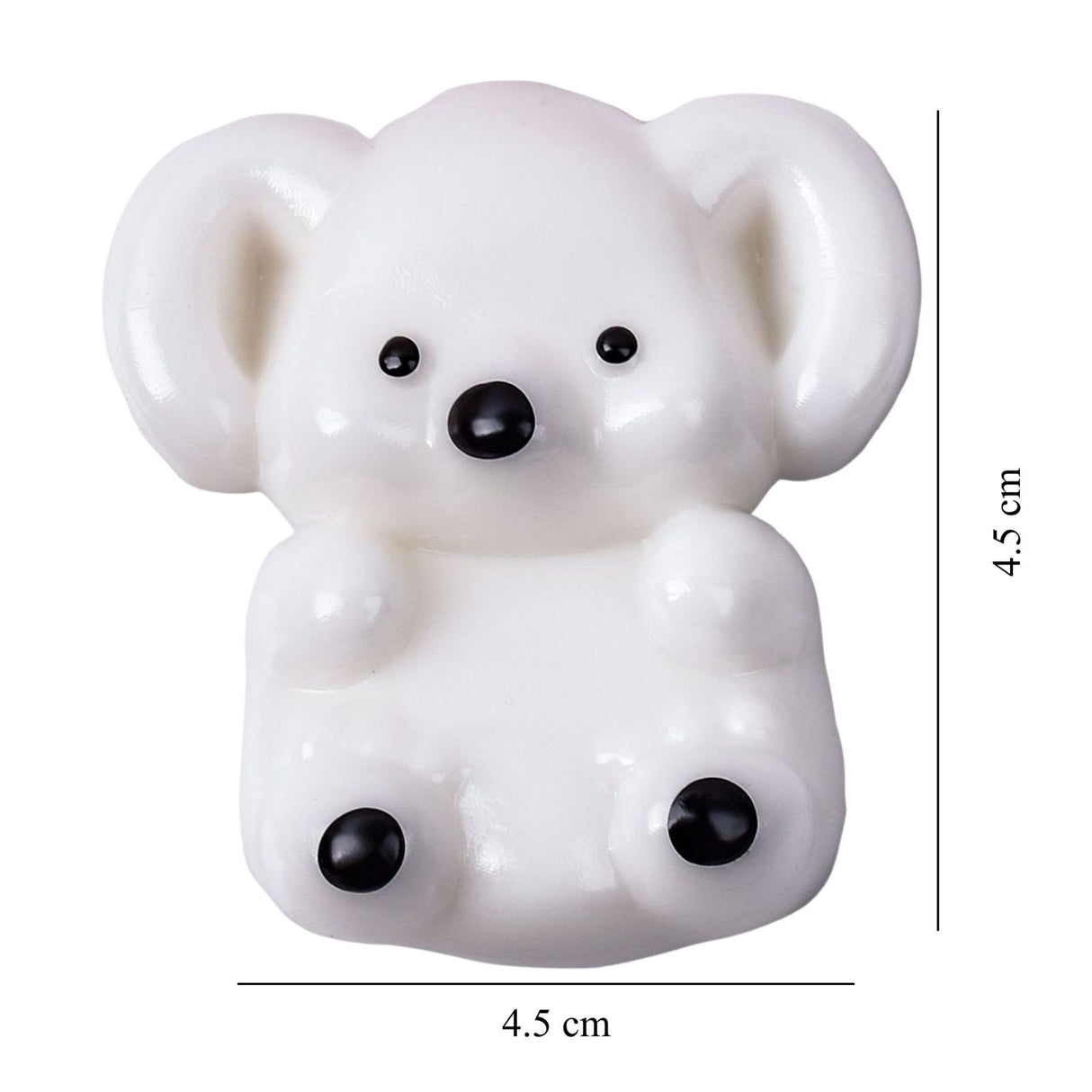 Jucărie squishy Flippy Koala ținută în palmă, dimensiuni 4,5 x 4,5 cm, material TPR alb