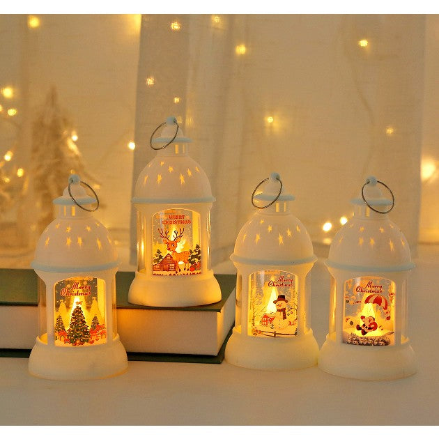 Decoratiune de Craciun, Vivimall, Model Sfesnic de Birou, Brad de Craciun, din Plastic, cu Inel de Agatat, 6.8 x 13.5 x 2 cm, Alb - vivimall.ro