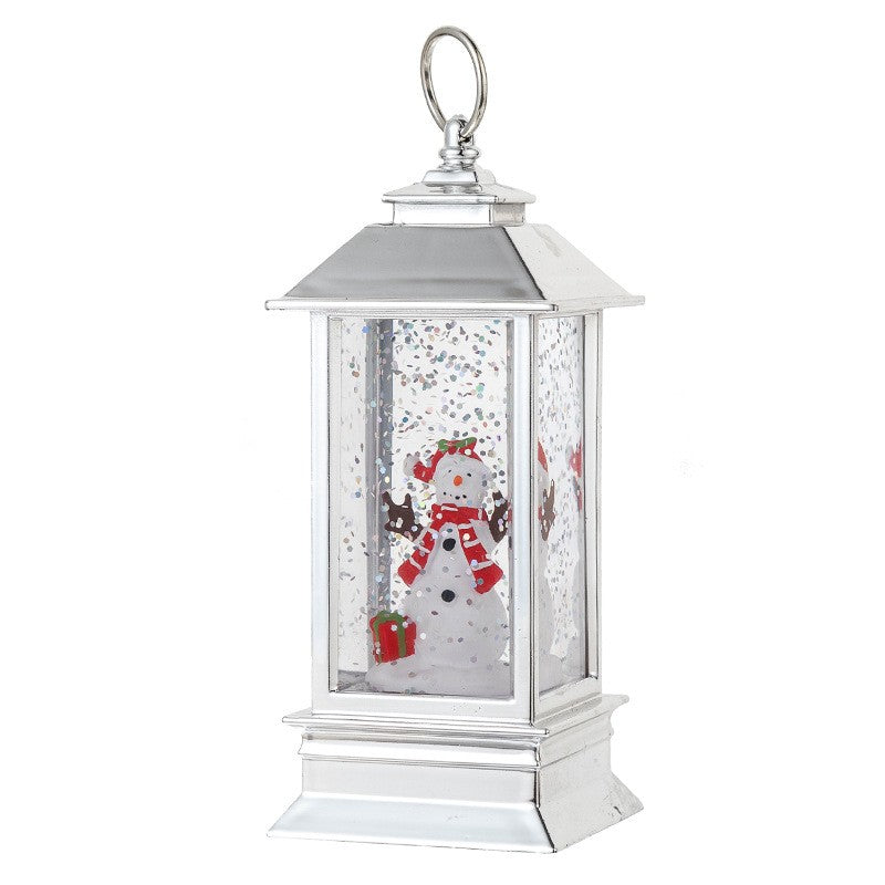 Decoratiune Luminoasa, Vivimall, Felinar de Craciun, cu Lumina LED, Ornament Model Om de Zapada, 5.3x5.3x13 cm, Alb - vivimall.ro