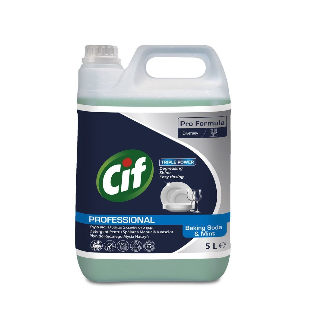 CIF Professional Baking Soda&Mint – Detergent Universal de Spalat Vase Manual, Parfum de Menta 5 L - vivimall.ro