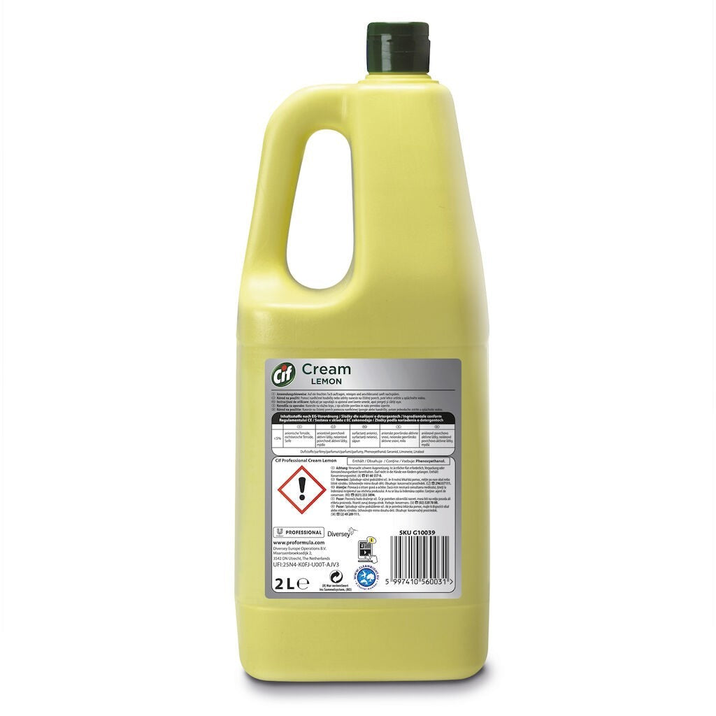 CIF Professional Cream Lemon – Crema de Curatare cu Lamaie 2 L - vivimall.ro