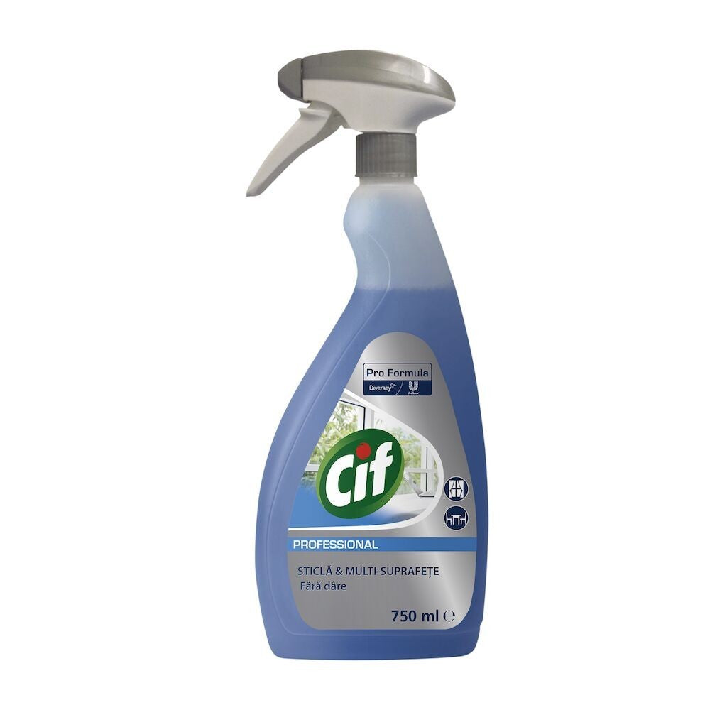 CIF Professional Glass & Multi Surface – Detergent Geamuri si Suprafete 0.75 L - vivimall.ro