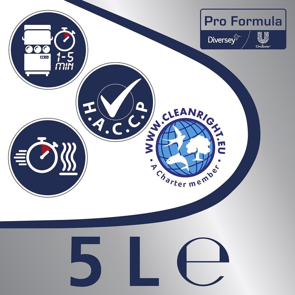 Agent de clătire CIF Pro Formula detaliu capac și tub dozator, compatibil mașini spălat vase profesionale