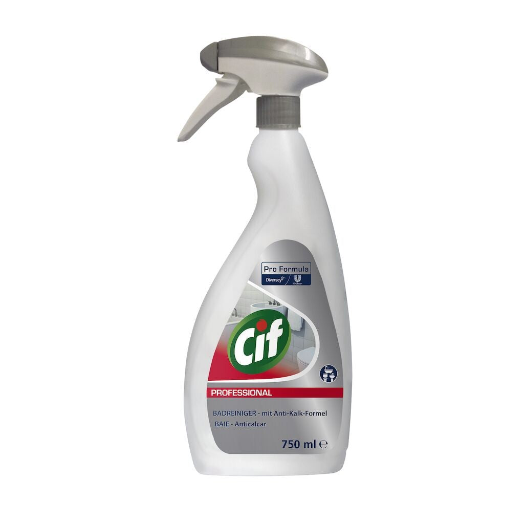 Cif Professional Washroom aplicat pe cada de baie, îndepărtare calcar și reziduuri de săpun