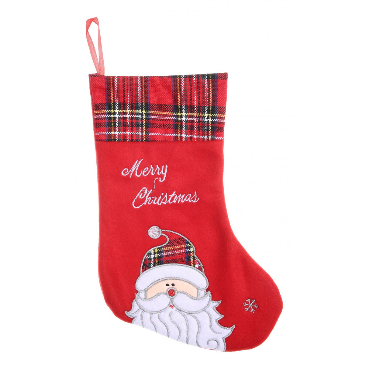 Ciorap Cadouri, culoare rosie, imprimeu Mos Craciun ,marimea 15x30 cm, Vivimall - vivimall.ro