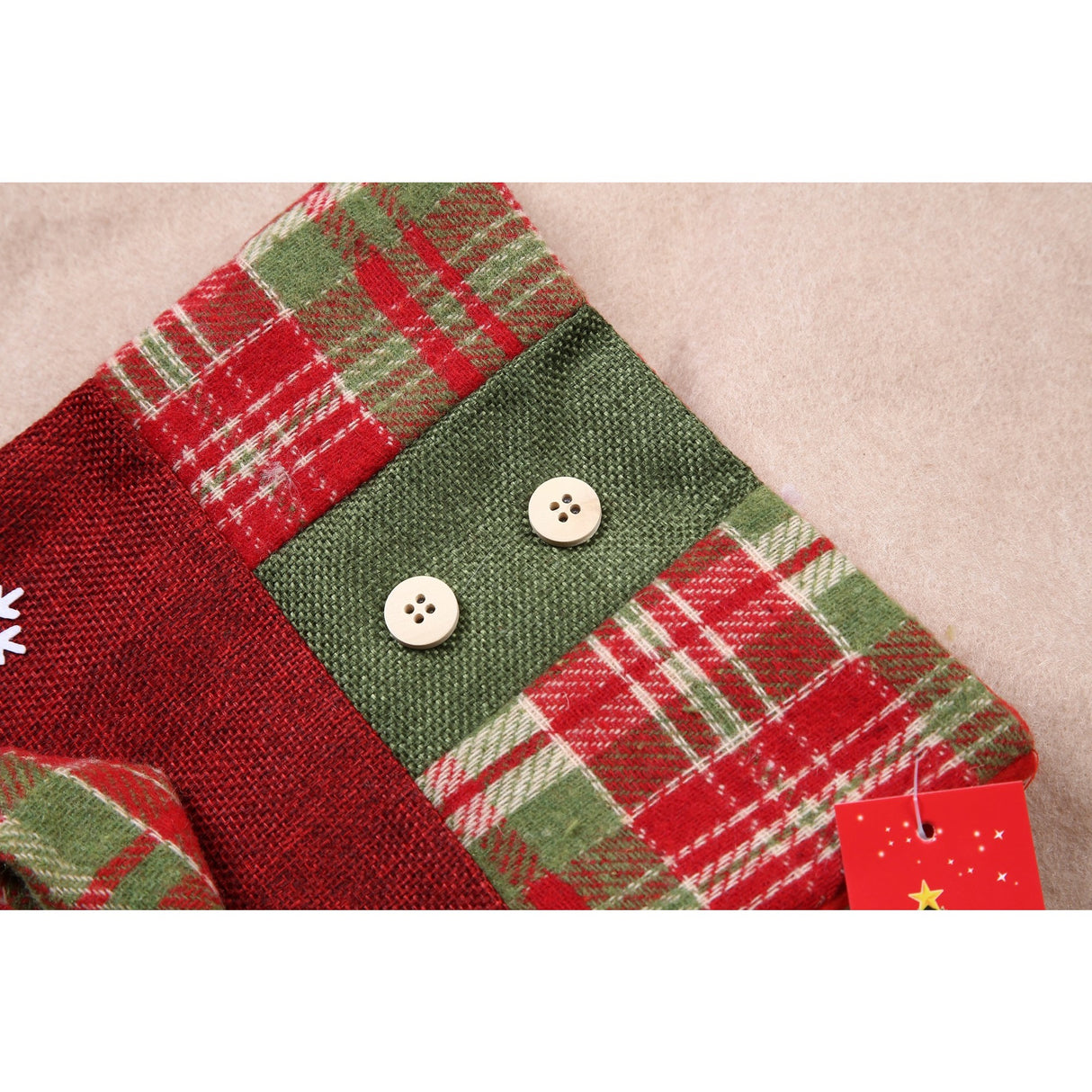 Ciorap Cadouri,Flippy,cu model Mos Craciun,rosu, marimea 20x30 cm, textil, interior - vivimall.ro