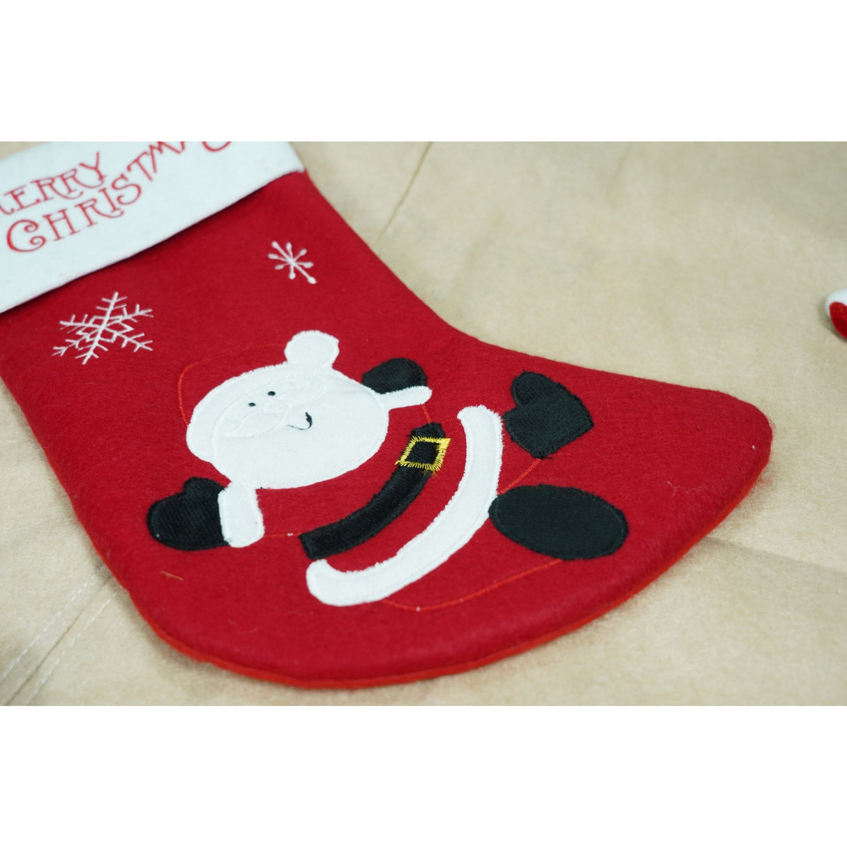 Ciorap Cadouri, Flippy,cu model Mos Craciun, rosu, marimea 20x40 cm, textil, interior - vivimall.ro