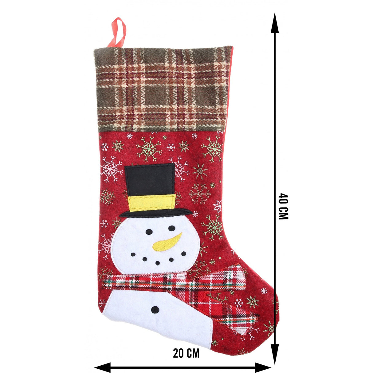 Ciorap Cadouri,Flippy,cu model om de zapada, rosu, marimea 20x40 cm, textil, interior - vivimall.ro