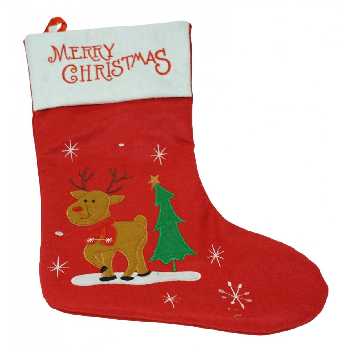 Ciorap Cadouri,Flippy,cu model ren,rosu, marimea 19x38 cm, textil, interior - vivimall.ro