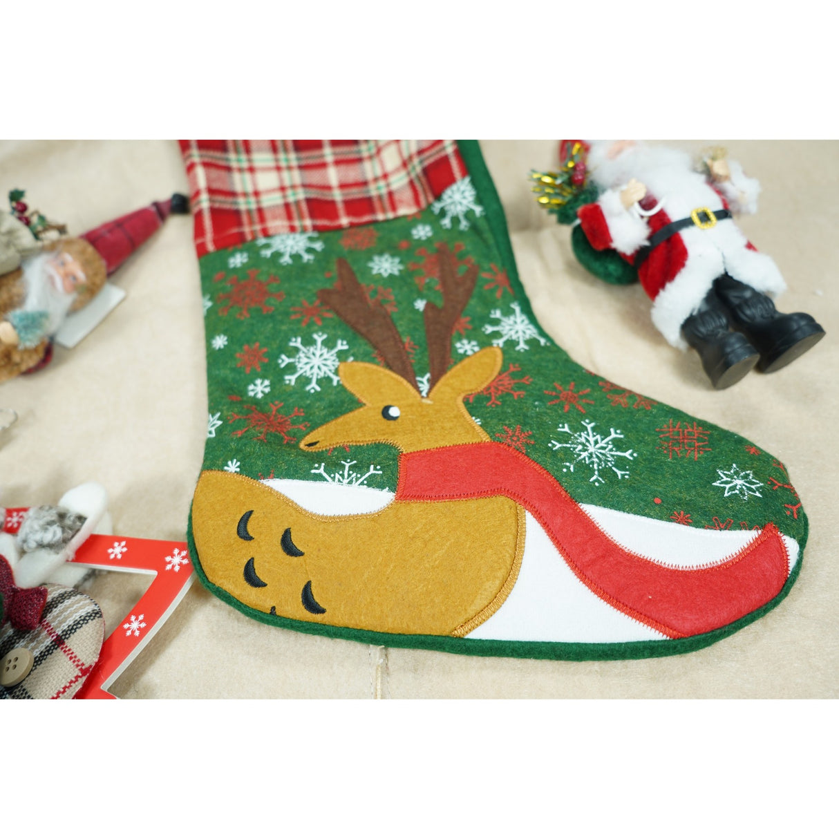 Ciorap Cadouri, Flippy,cu model ren, verde, marimea 20x40 cm, textil, interior - vivimall.ro