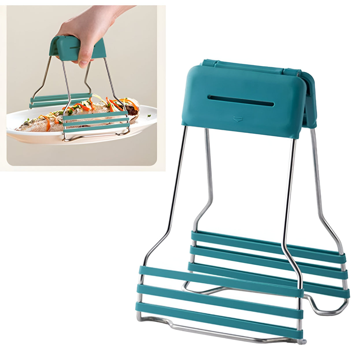 Clema pentru Boluri, Vivimall, Anti-Alunecare, din Silicon, de Uz Casnic, Rezistent la Temperaturi Inalte, 17.6x11.5x5.15cm, Verde - vivimall.ro