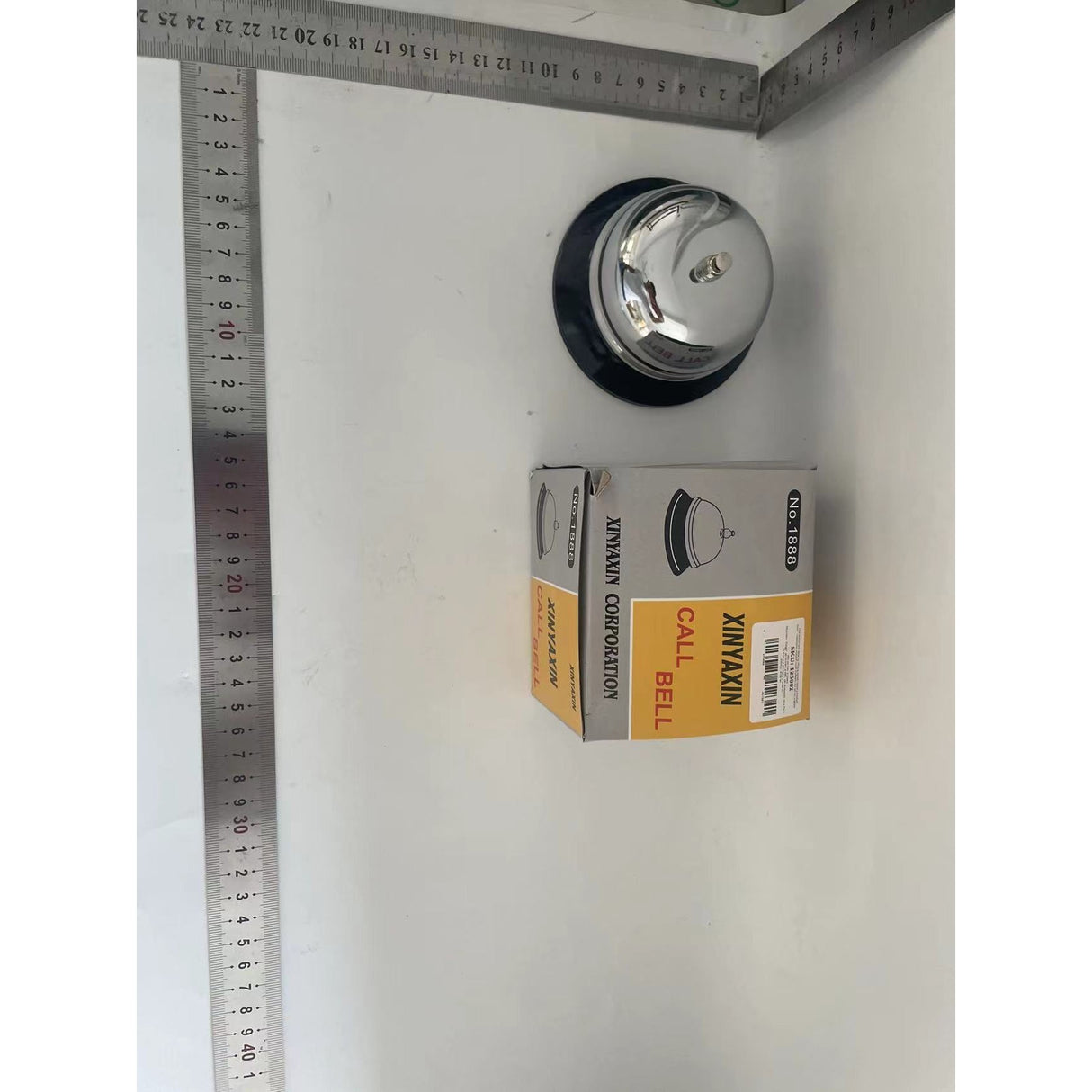 Clopotel sonerie metalica Vivimall, pentru receptie hoteluri, baruri, restaurante, material metal si plastic, 6 x 10 cm, argintiu - vivimall.ro