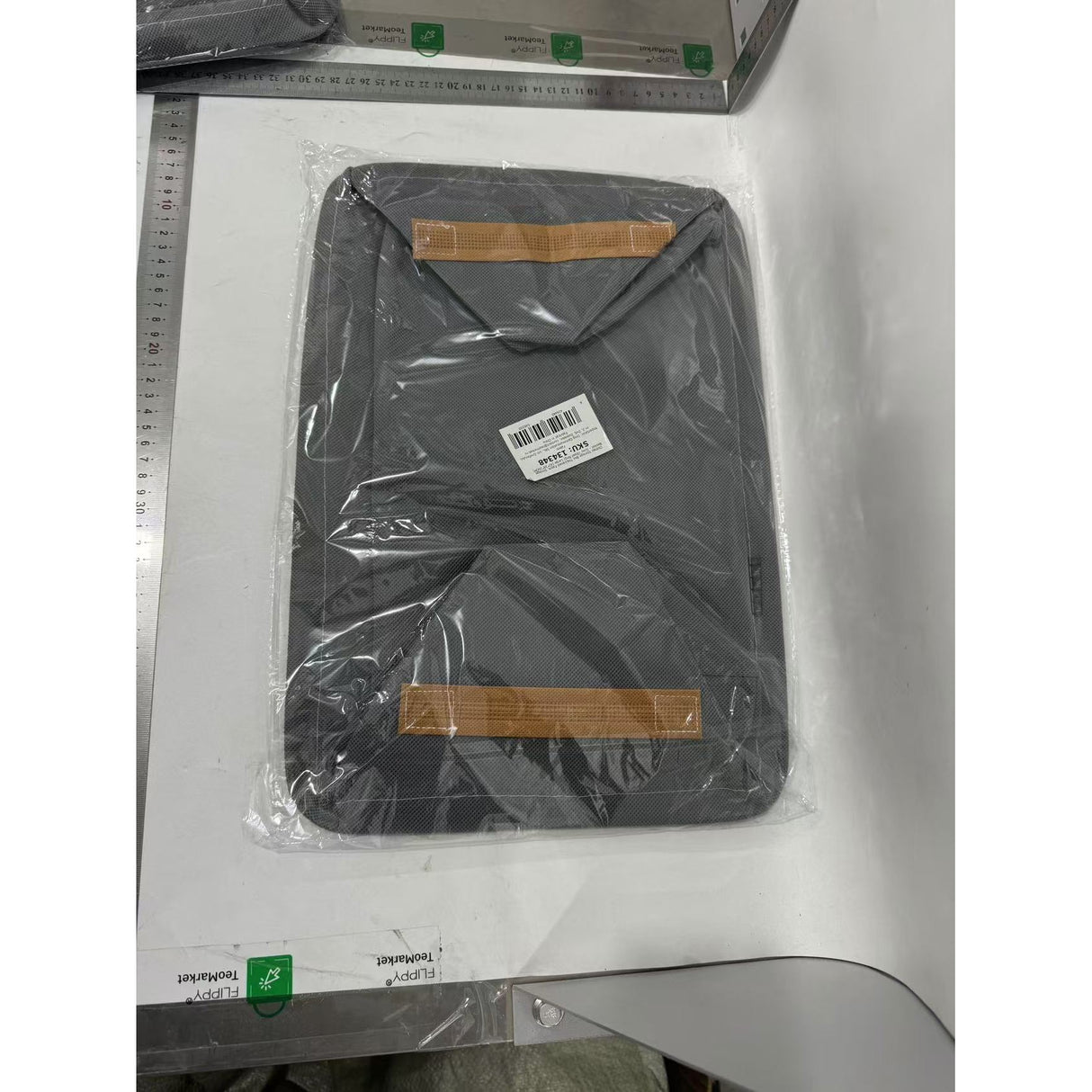 Cutie Depozitare Vivimall, pentru Haine, lucruri, din Textil cu Cadru Metalic, Manere Laterale, forma Dreptunghiulara, 42 x 28 x 25 cm, volum 29 L, Gri - vivimall.ro