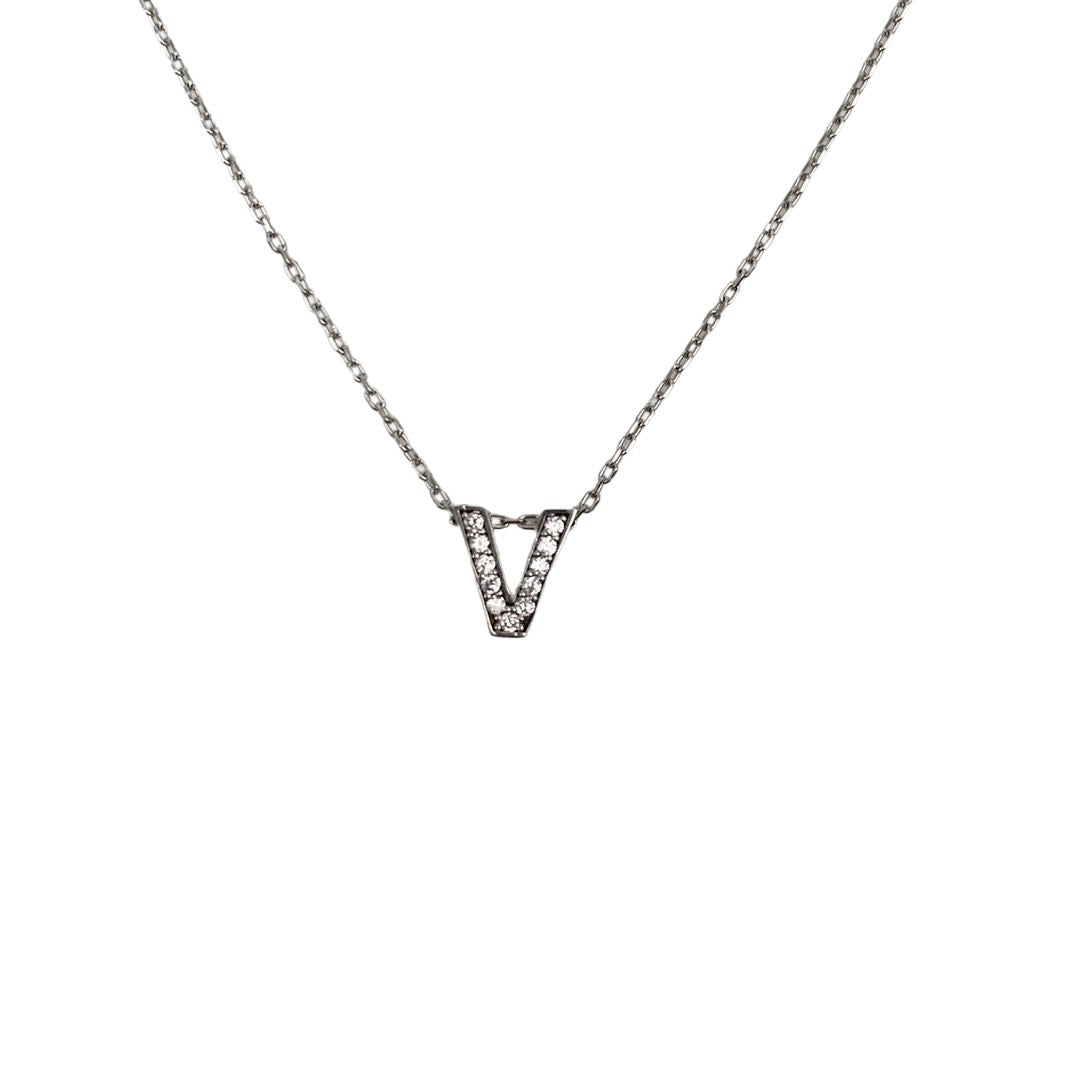 Colier Argint 925 Litera V, 40 cm - vivimall.ro