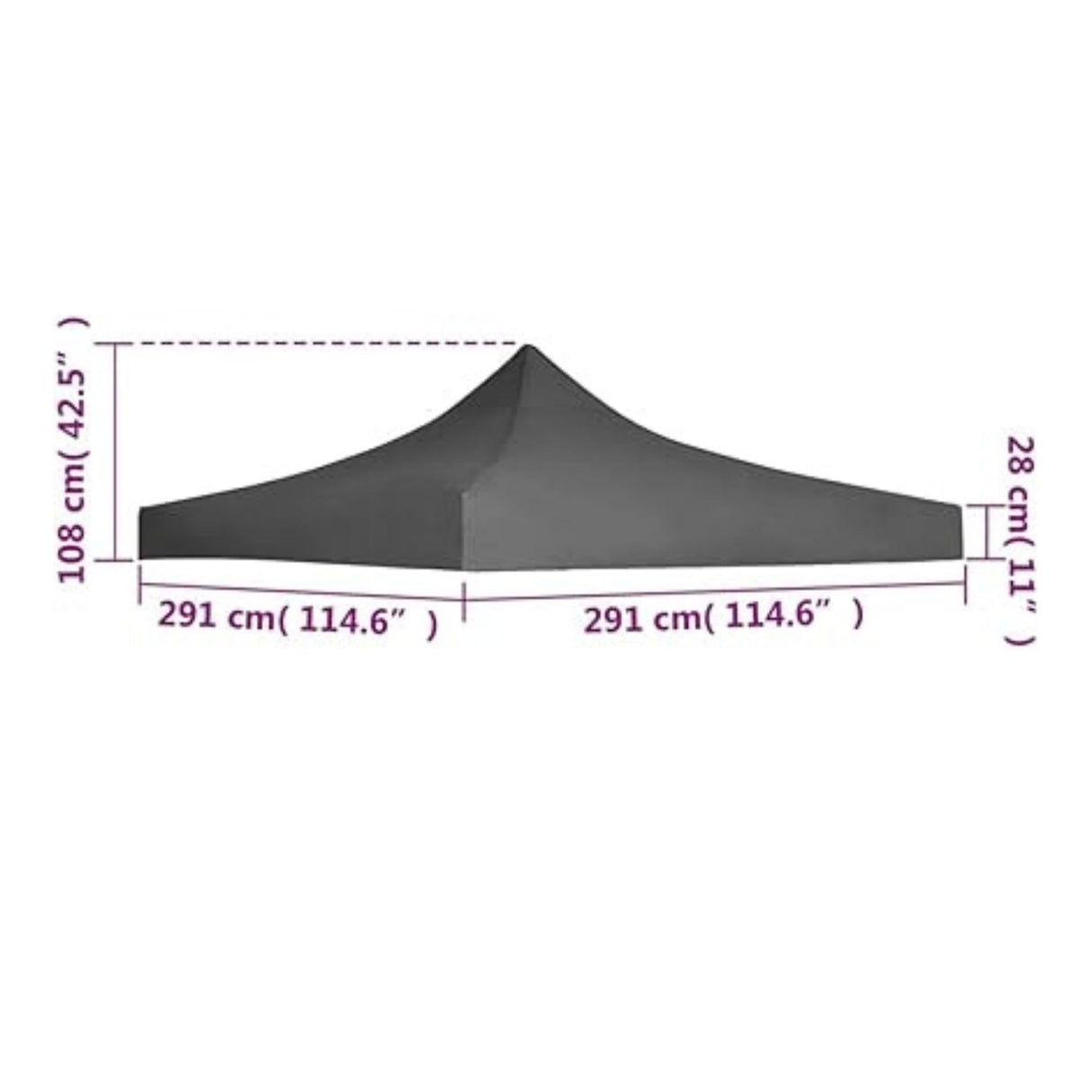 Copertină pavilion Flippy 3x3 m gri montată în grădină, protecție UV și ploaie