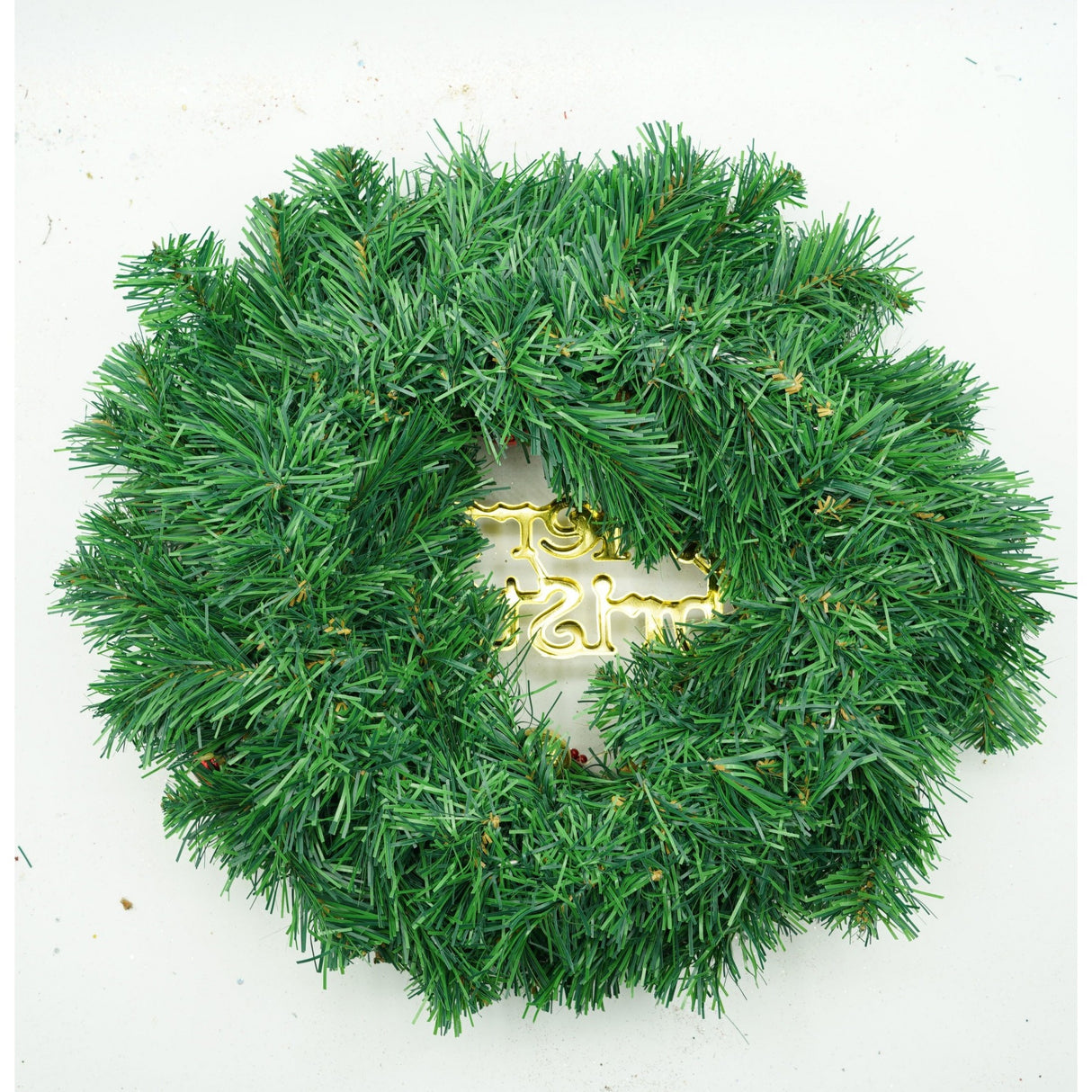 Coronita de Craciun pentru usa, Rosu-Auriu-Verde, 40 cm, PVC, Artificiala, Decorata, Interior/Exterior, Vivimall - vivimall.ro