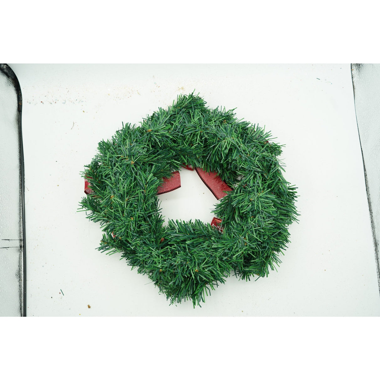 Coronita de Craciun pentru usa, Rosu/Verde, 35 cm, PVC, Artificiala, Decorata, Interior/Exterior, Vivimall - vivimall.ro