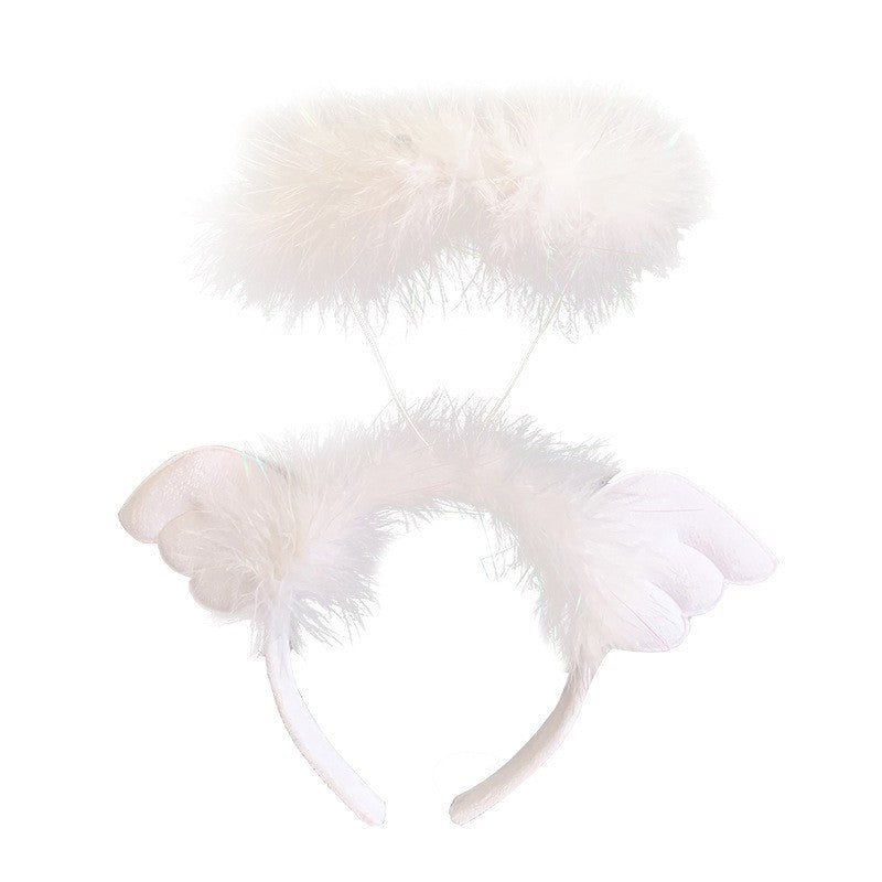 Coronita de Ingeras pentru Copii, Vivimall, Bentita cu Aura, Marime Universala, Alb - vivimall.ro