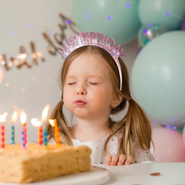 Coronita Decorativa pentru Petreceri, Vivimall, Tema Aniversare, Model Happy Birthday, Marime Universala, Rose - vivimall.ro