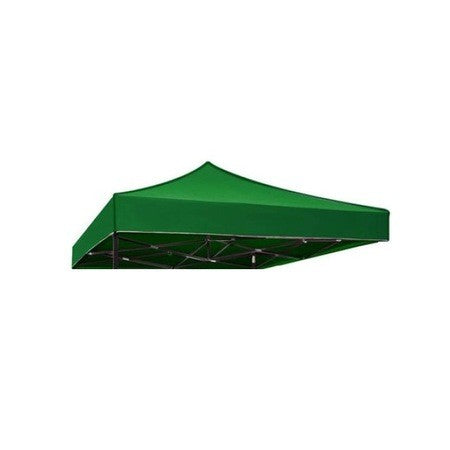 Cort de curte pliabil verde 2x2 m cu deschidere tip harmonica, vedere laterală cadru metalic